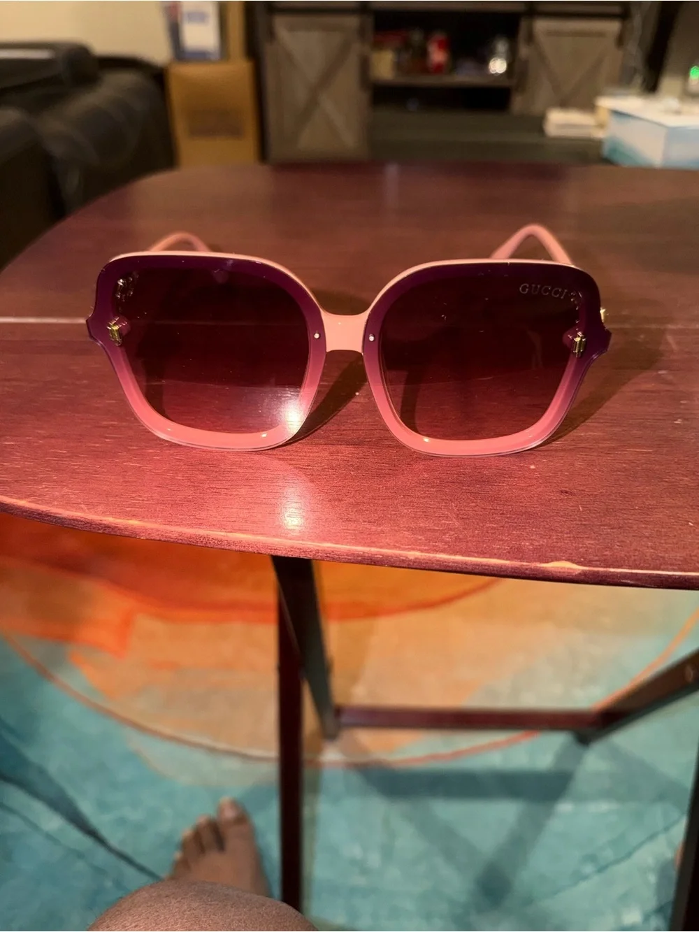Gucci Pink Ombre Square Sunglasses
